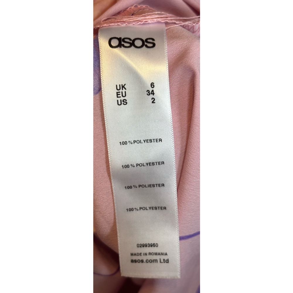 ASOS Lilac Floral Halter Midi Dress w/ Pockets Size 2 NWT - Picture 6 of 7
